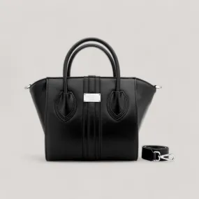 1.4 - Midi Tote Bag - Black Ink Corn Leather