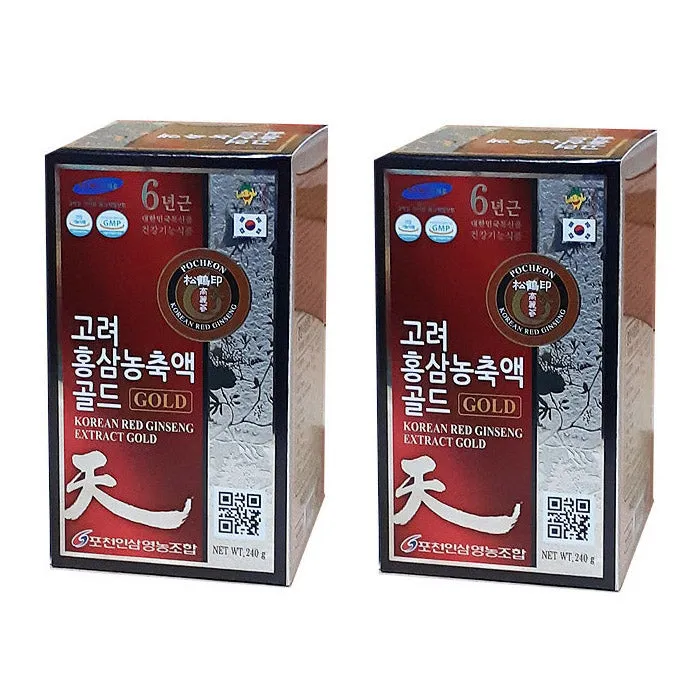 6 Bottles POCHEON Korean Red ginseng Extract Gold 240g Health supplements blood flow memory antioxidant immunity fatigue improvement Drink Study