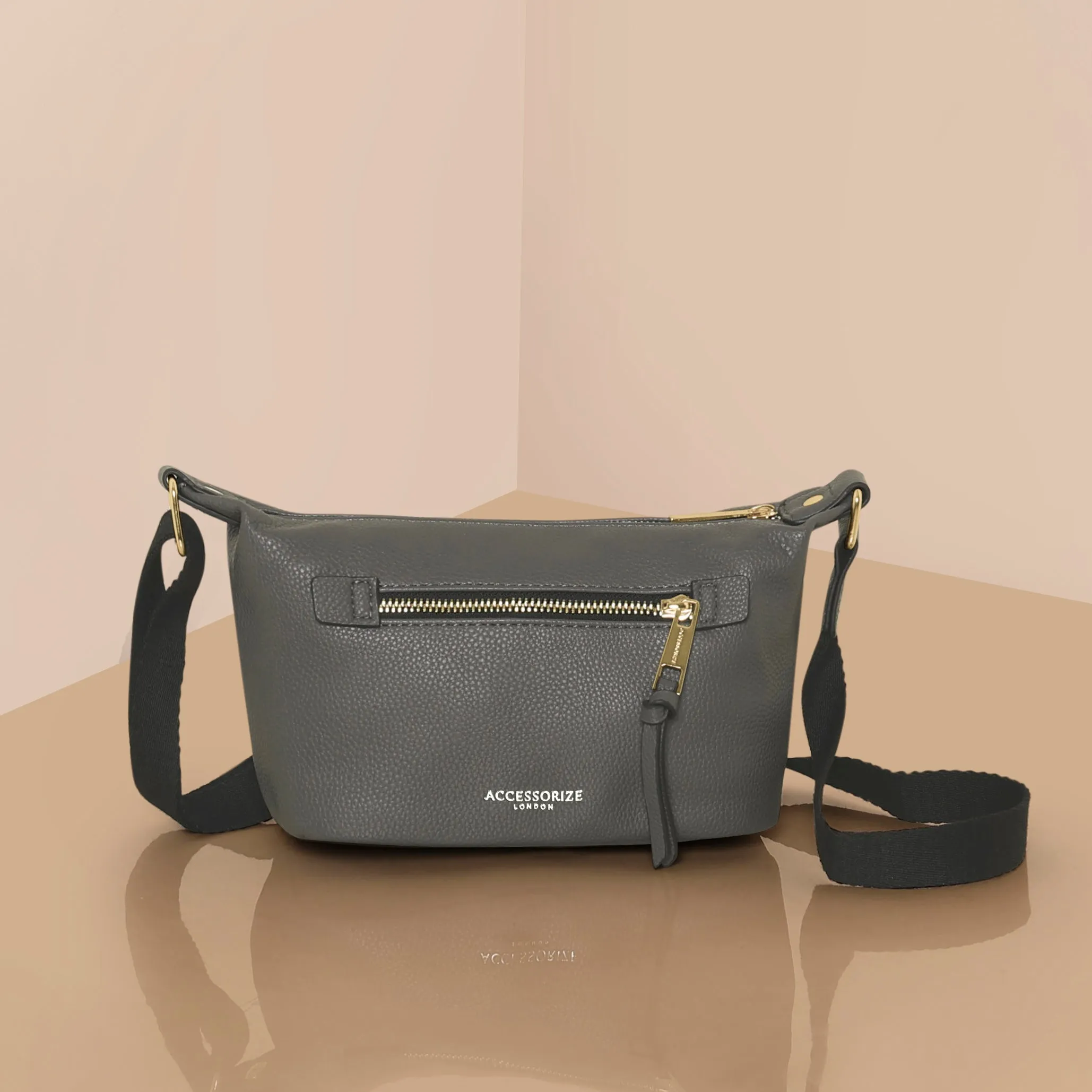 Accessorize London Women's Grey Mini Cross-Body Bag