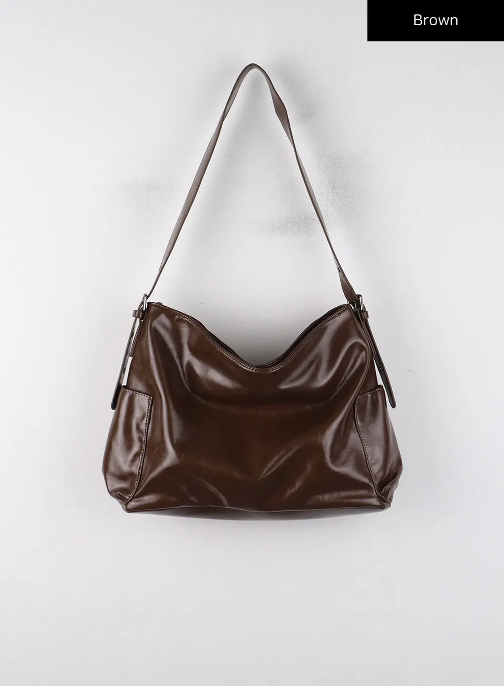 Basic Solid Faux Leather Tote Bag CJ405