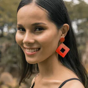 Bern Capiz Earrings in Red