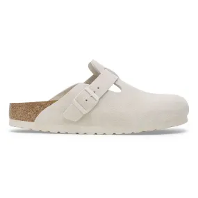 Birkenstock Boston Sandals - Antique White Suede