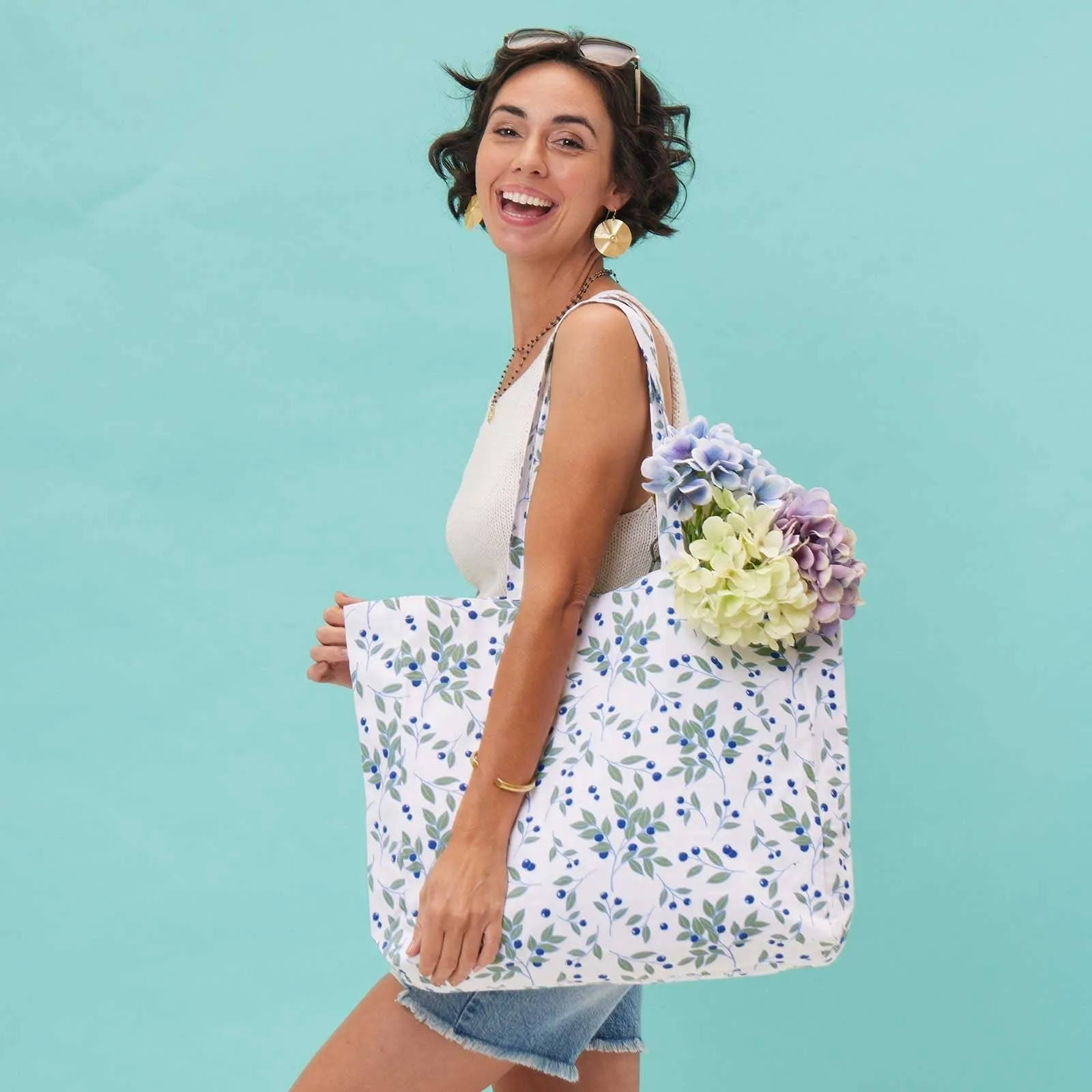 Blueberries Little Shopper Tote Bag