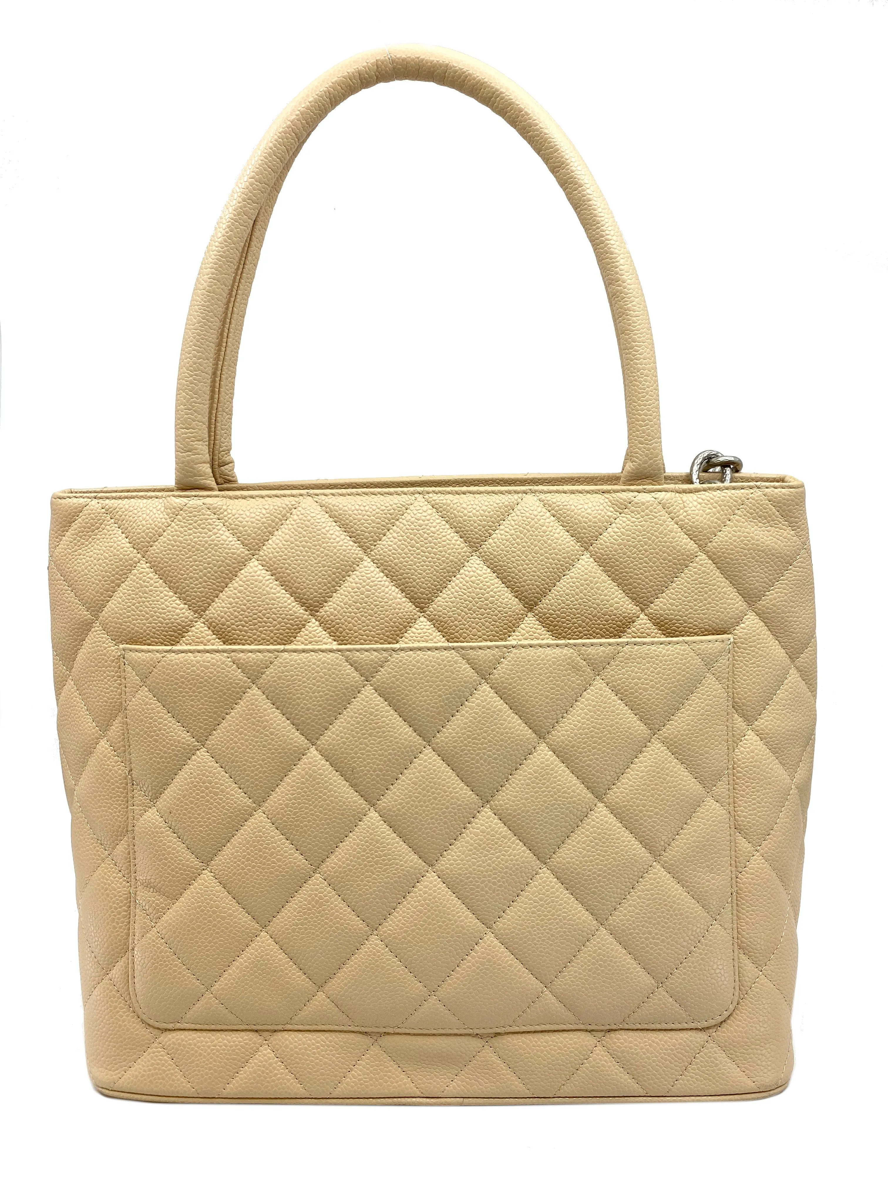 Chanel Quilted Caviar Medallion Tote Bag