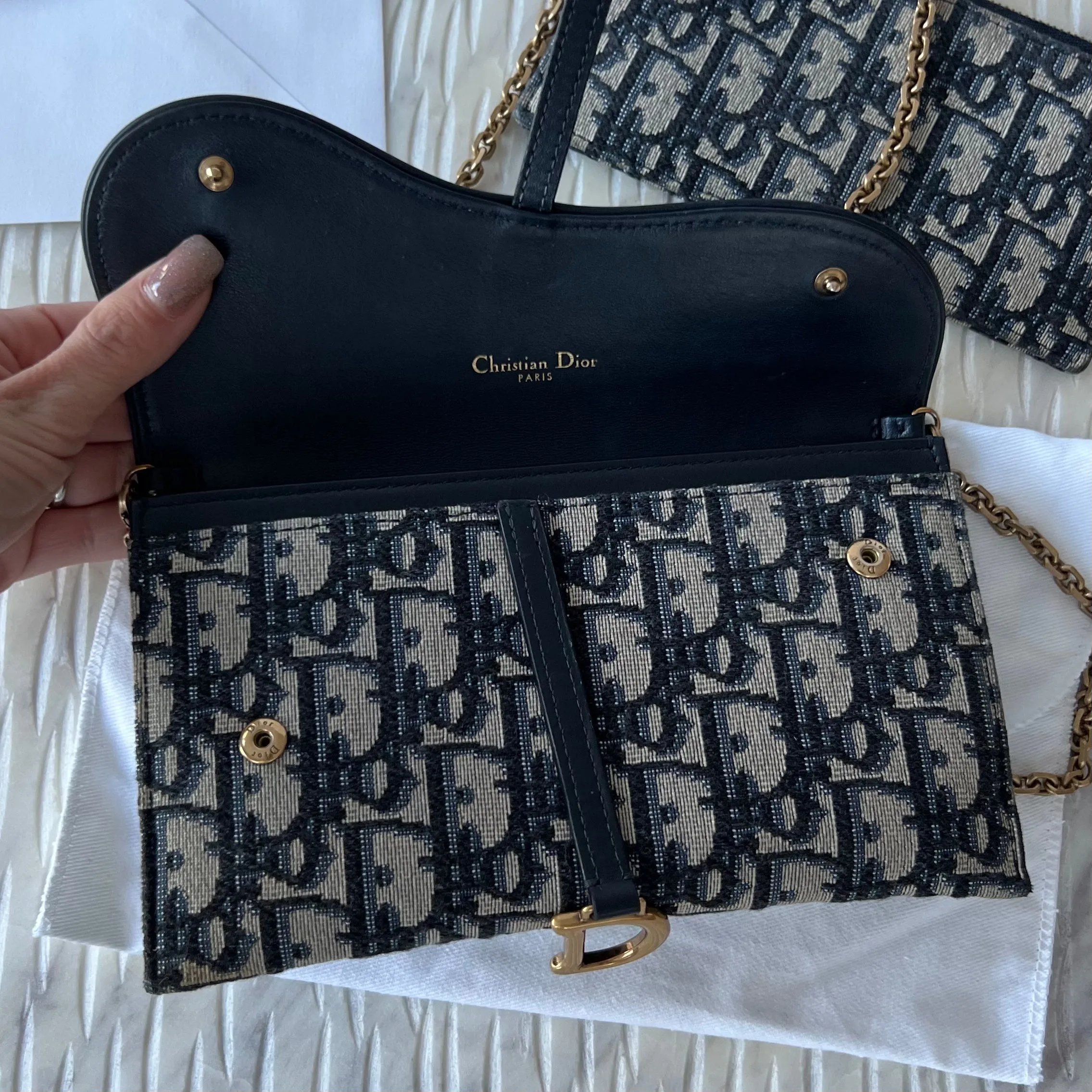 Christian Dior Long Saddle Wallet on Chain Bag