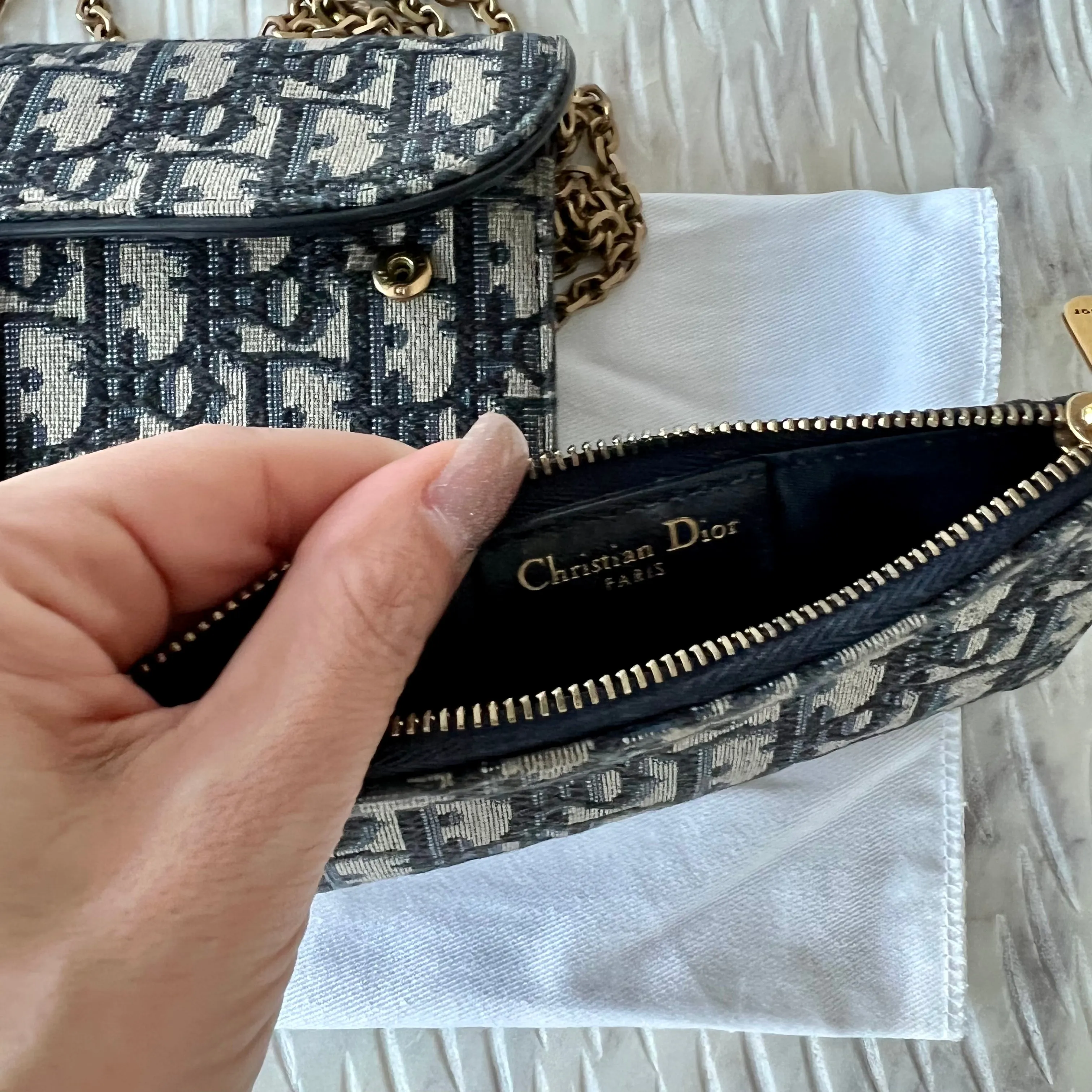 Christian Dior Long Saddle Wallet on Chain Bag