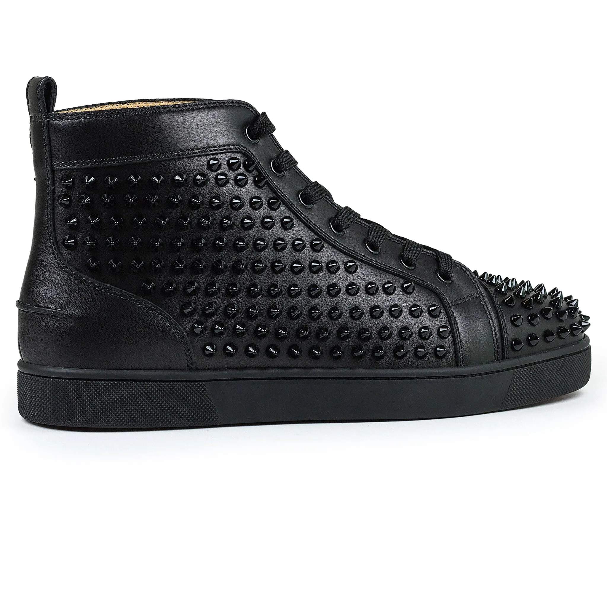 Christian Louboutin Louis Flat Spikes Leather Black