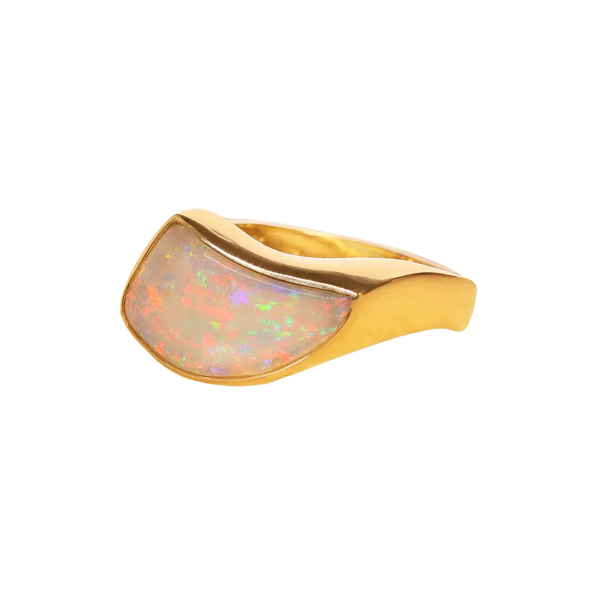 Crystal Shell Opal Ring