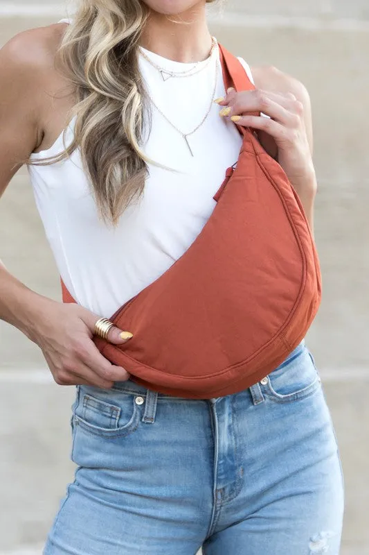 Everyday Sling Bag in Rust, Olive, Black and Beige