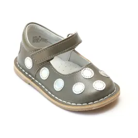 FINAL SALE - Angel Girls G320 Polka Dot Leather Mary Janes