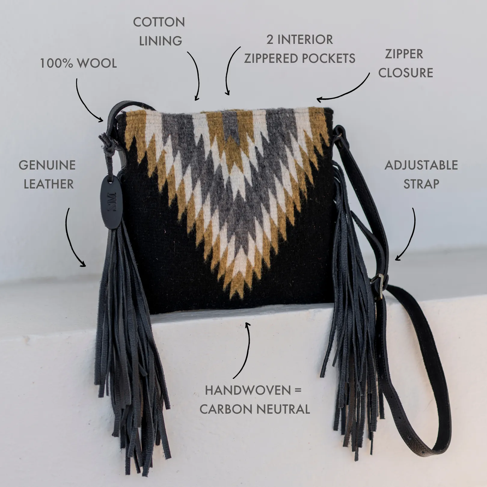 Golden Diamond Fringe Bag