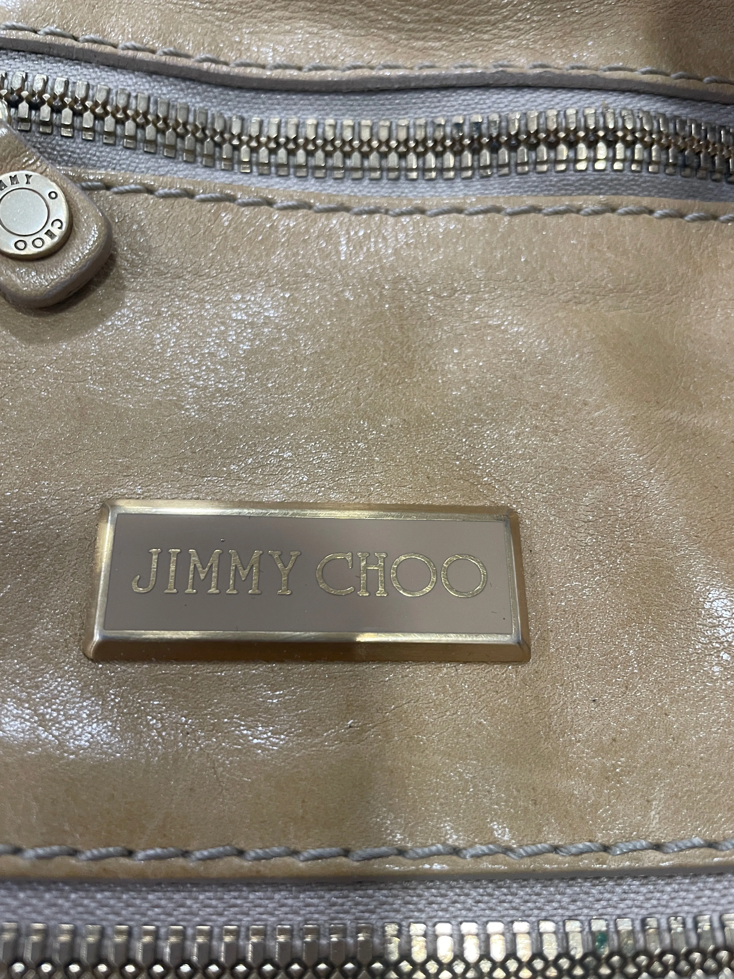 Jimmy Choo Yellow Sand Leather Top Handle Bag