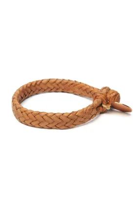 Leather Bracelet | Wide Flat Weave | Tan 1