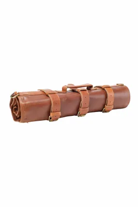 Leather Knife Roll- Brown and Tan