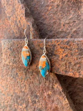 Marquise Spiny Oyster & Turquoise earrings