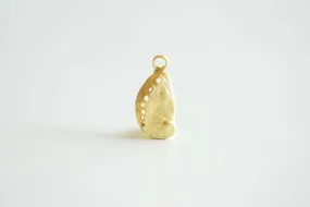 Matte Gold Wholesale Abalone Shell Charm- Vermeil Gold, cowrie shell, nautical sea shell, oyster shell, seashell charm, beach ocean, shell charm, 372