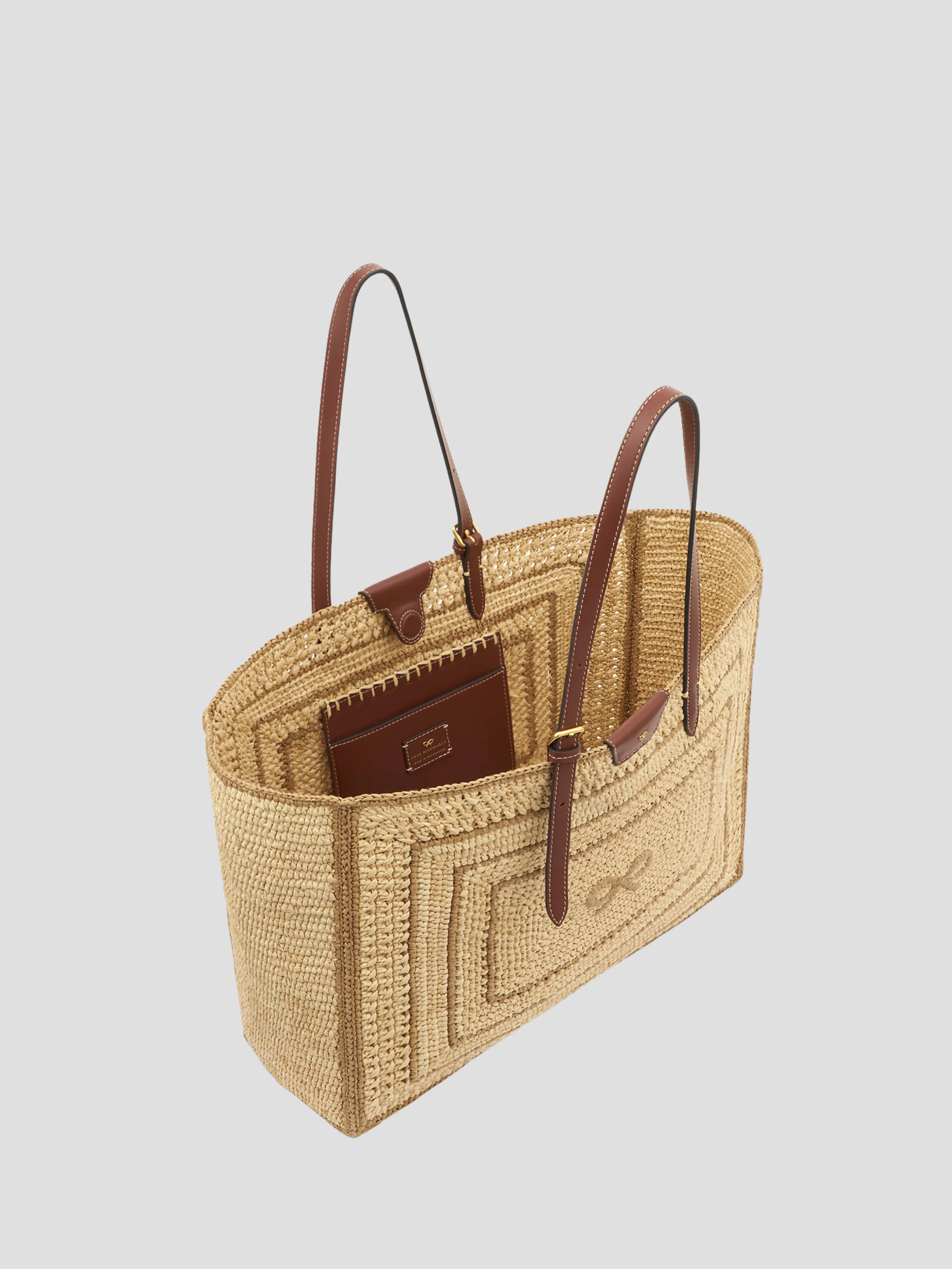 Natural Raffia E/W Bow Tote