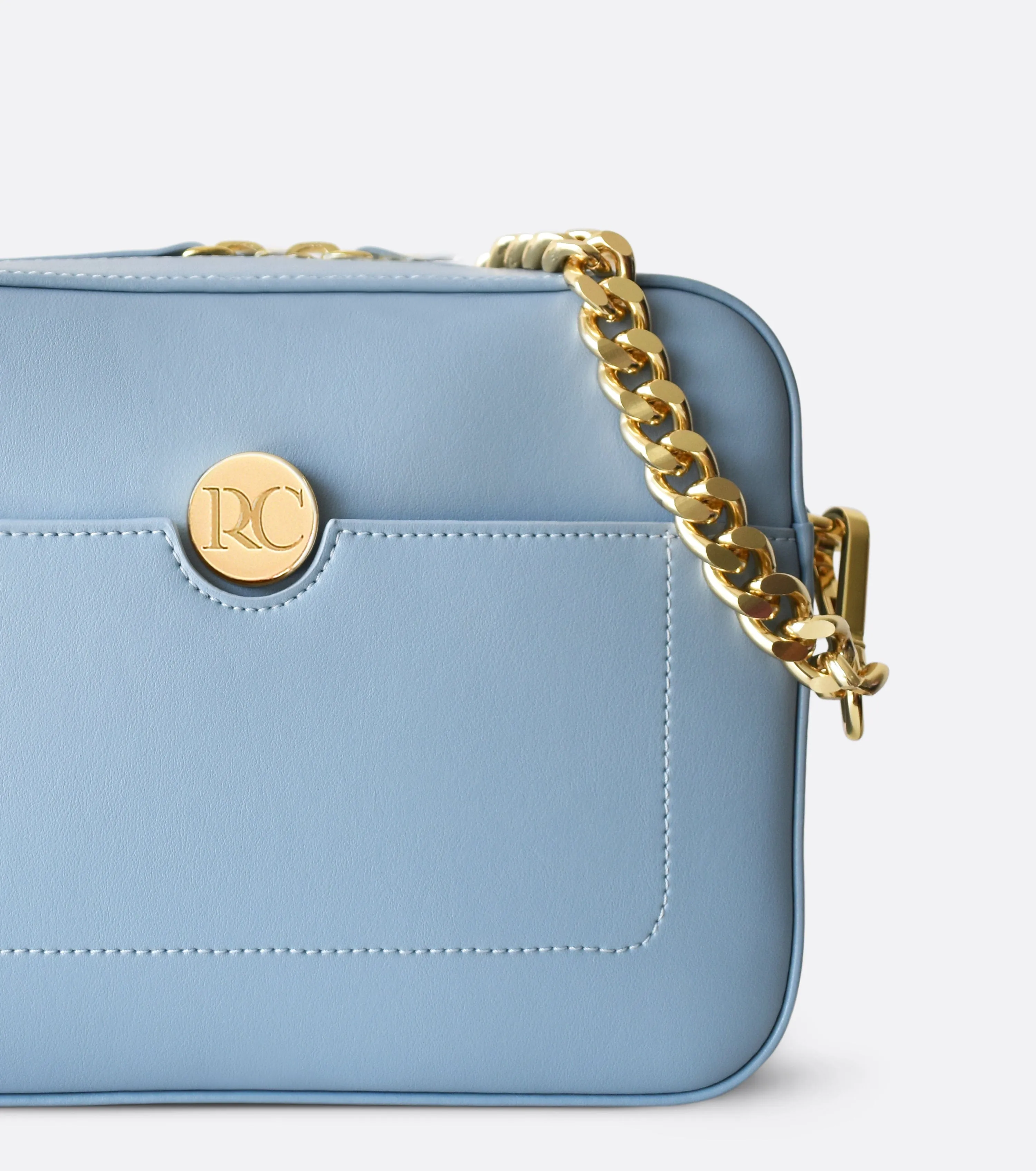 Nomad Apple Leather Vegan Crossbody Bag | Light Blue