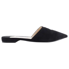 Prada Black Pointed Suede Flat Mules - 37 / USA 6.5