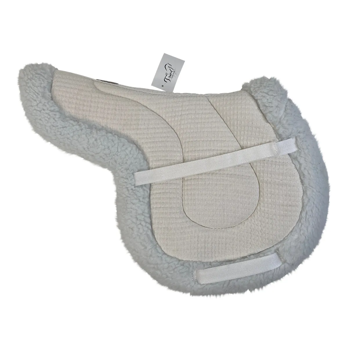 PRI English Pad Cotton Waffle W/ Fleece Edge in White - Pony