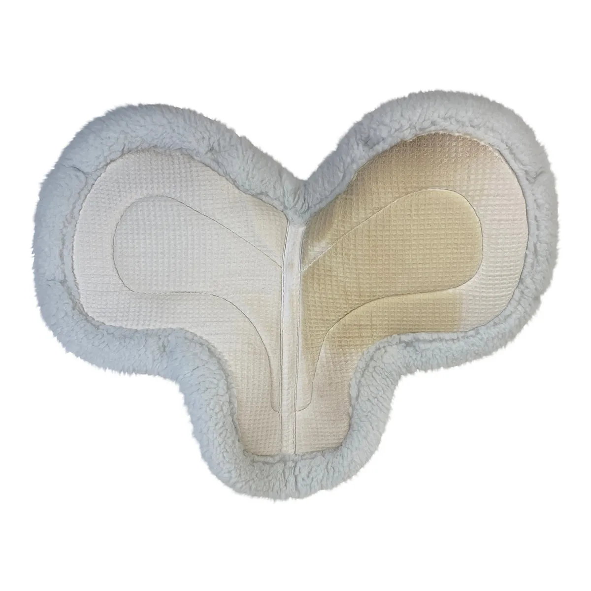 PRI English Pad Cotton Waffle W/ Fleece Edge in White - Pony