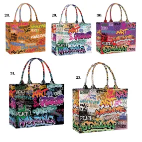 Printed Canvas Tote Bag