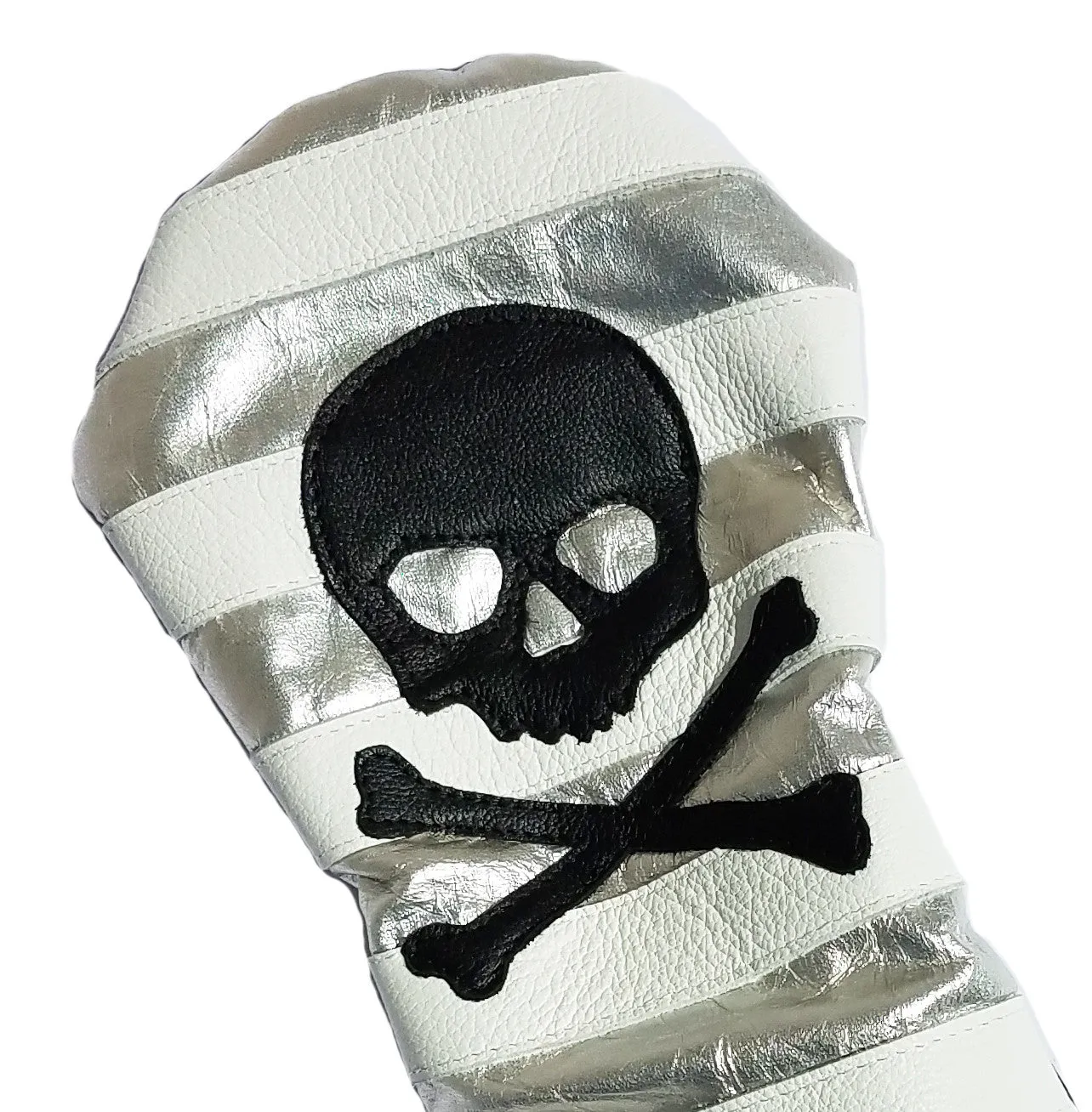 Rugby Style Skull & Bones Silver Metallic Headcover