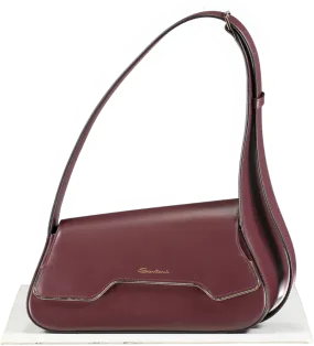 Santoni Red Burgundy Leather The Pluto Bag