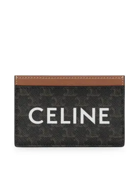 TRIOMPHE CANVAS CARD HOLDER WITH CELINE TAN PRINT