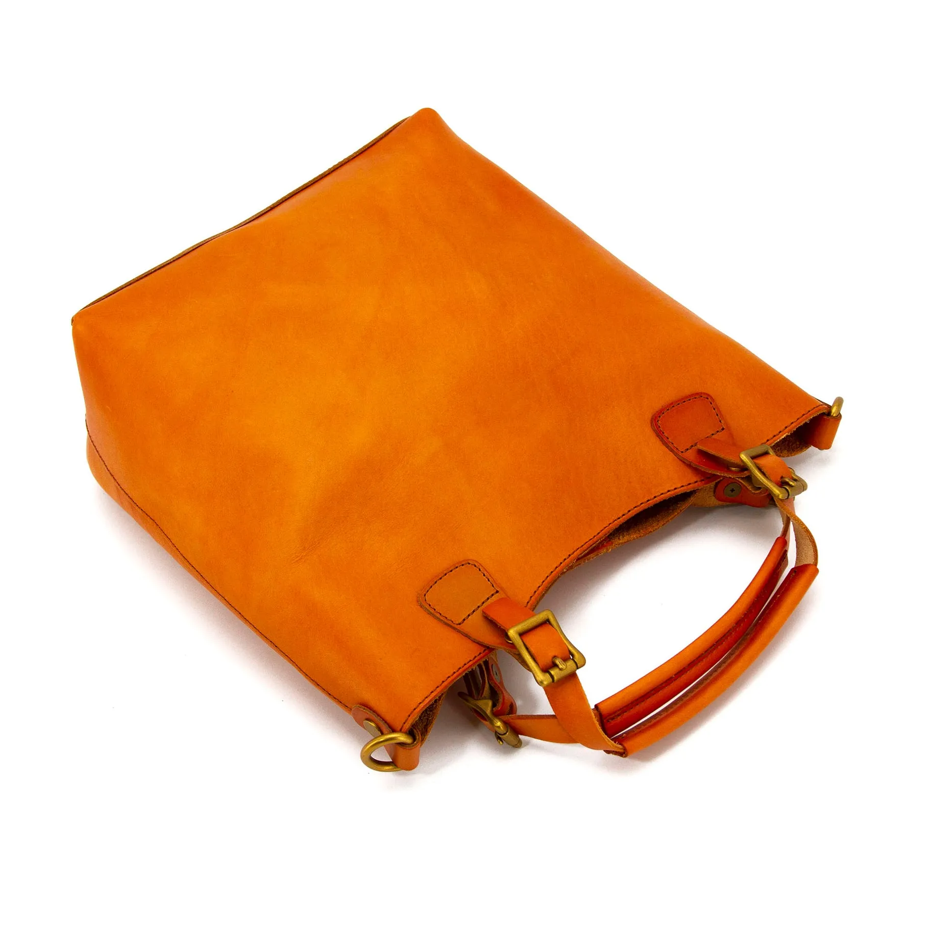 Vegetable-Tanned Leather Handmade Bag,Italian Leather Tote Bag-i7bags